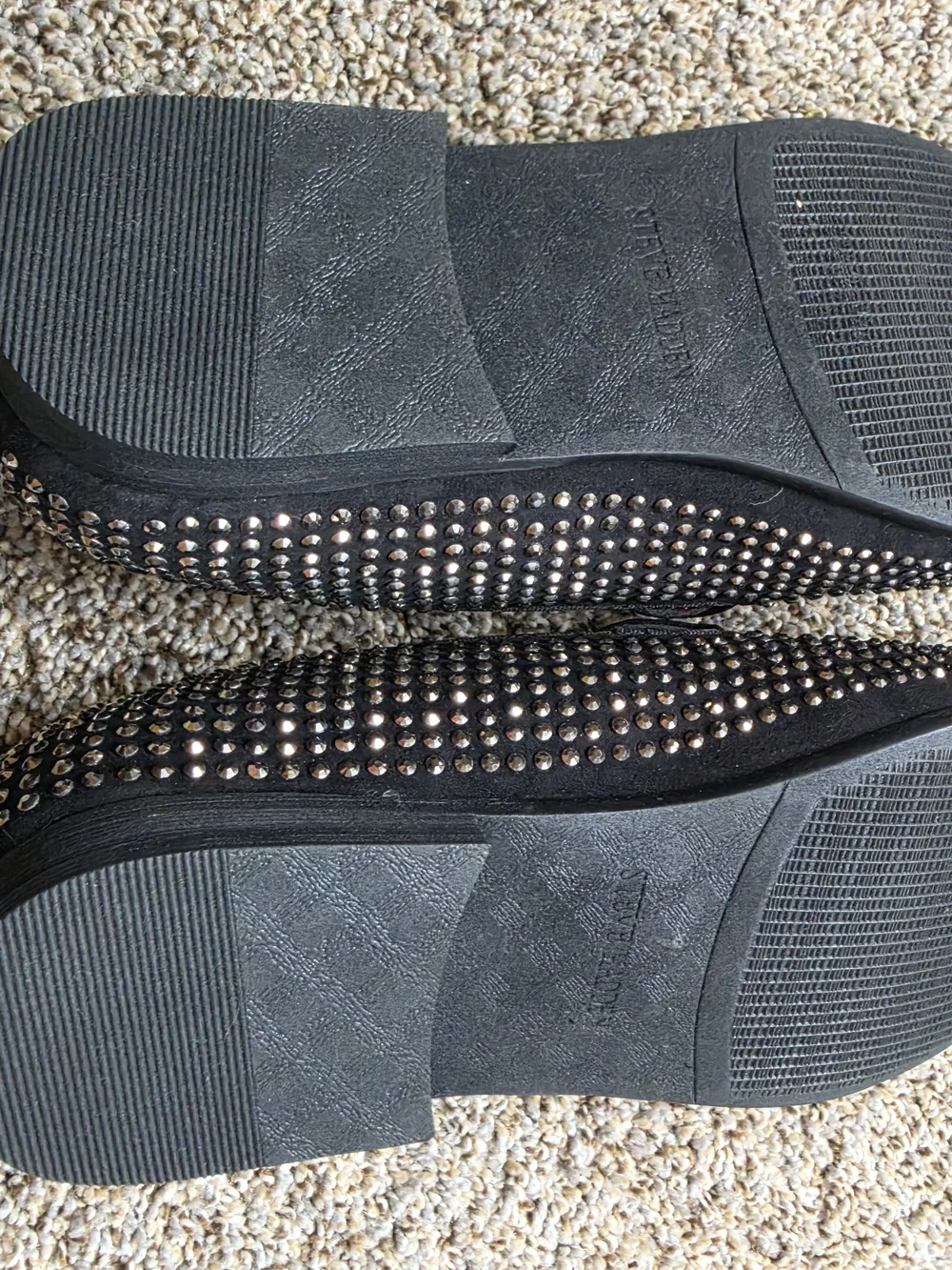 RARE Steve Madden Black Studded Slip-On Loafers
